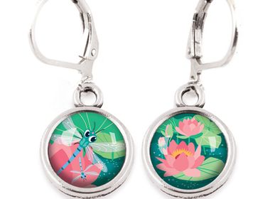 Jewelry - Earrings Les Minis Famille Libellule / Nénuphars - LES MINIS D'EMILIE FIALA