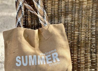 Bags and totes - The XL jute tote bag - WELCOME SUMMER - - &ATELIER COSTÀ