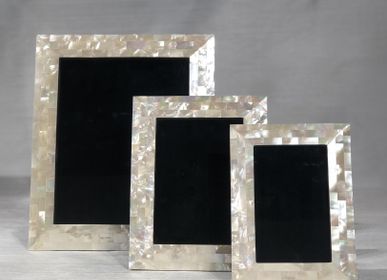 Unique pieces - Pale Yellow Mother of Pearl Inlay Shell Frames - THOMAS & GEORGE FURNITURE, LIGHTING & DECOR