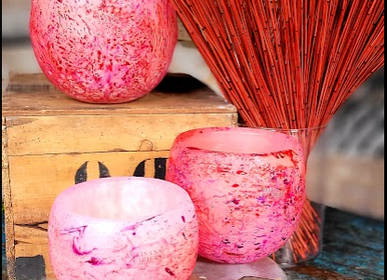 Candlesticks and candle holders - Hippie Globe Tealight Candle - LES ARTISANS CIRIERS BRUXELLOIS