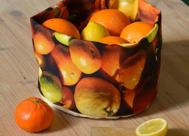 Homewear - Fabric basket printed Citrus - MARON BOUILLIE
