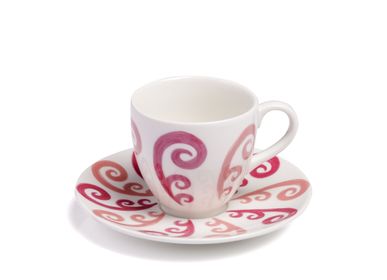 Assiettes au quotidien - Athenee Two Tone Pink Peacock Coffee or Tea Cup - THEMIS Z
