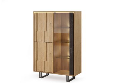 Storage boxes - Everest Tall Display Cabinet - ZAGAS FURNITURE