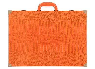 Petite maroquinerie - Backgammon Orange Tangelo - Cuir Vegan Alligator - Large - VIDO BACKGAMMON