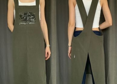 Homewear - 100% linen Japanese apron with original screen printing - SAGUITA