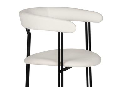 Chairs - Modern Maia Dining Chairs, White Holly Hunt Fabric, Handmade by Greenapple - GREENAPPLE DESIGN INTERIORS