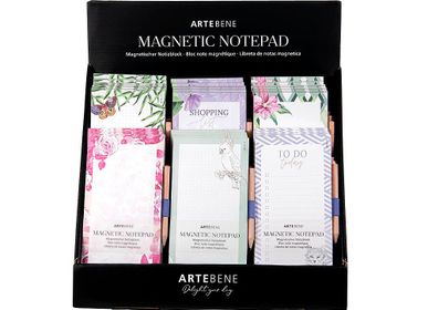 Stationery - note pads - magnetic jotter pads and shoppping lists - 6x6 pcs. assorted - ARTEBENE