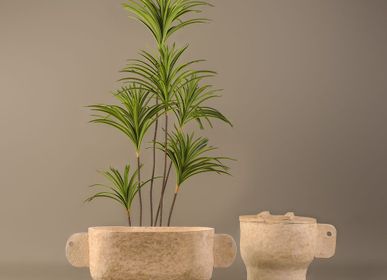 Pièces uniques - Vase en papier et argile - Double en pulpe d'abaca - INDIGENOUS