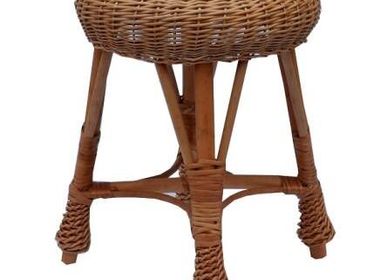 Chaises de jardin - chaise tabouret en rotin - PANAPUFA