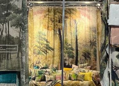Curtains and window coverings - Orinoco Pair of linen curtains with Ananbô visual print 140x280 cm. - EN FIL D'INDIENNE...