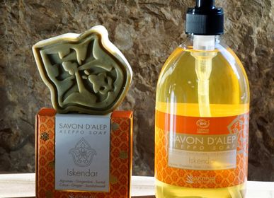 Cadeaux - Savon Liquide d'Alep liquide, certifié Bio Cosmos, iskendar,  Olive laurier et parfums naturels. 500ML - KARAWAN AUTHENTIC