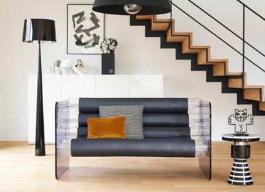 Sofas - MW02| Grey PMMA wall sofa & Soshagro anthracite armrests - MW Exclusive - MOJOW
