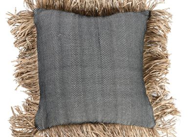 Cushions - The Cotton Bonita Cushion Cover - Natural Black - 40x40 - BAZAR BIZAR - COASTAL LIVING