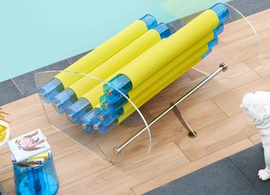 Sofas - MW05| Sofa with transparent PMMA walls & yellow Runner covers - MW Exclusive - MOJOW