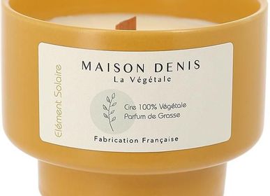 Objets de décoration - MAISON DENIS – L’élément SOLAIRE : Bougie Parfumée cire 100% végétale mèche bois. - DENIS ET FILS
