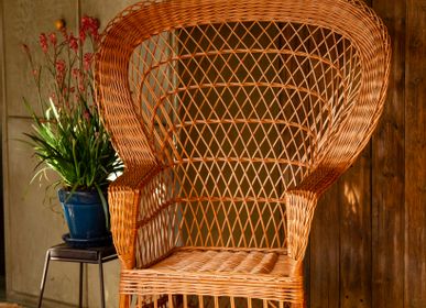 Armchairs - EVENTAIL brown willow armchair - KOK MAISON