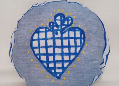 Coussins textile - Coussin rond "CUORE FIAMMEGGIANTE" - BACIO DEL MARINAIO