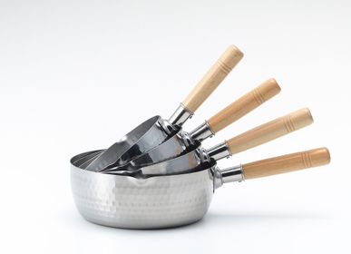 Saucepans  - Yukihira stainless steel pots, hammered with two spouts/Yoshikawa - ABINGPLUS