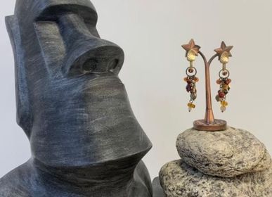 Bijoux - Boucles d'oreille "Sur l'île de Pâques" - ANNA KRONIQ