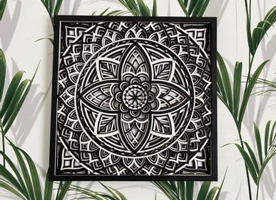 Other wall decoration - Mandala Wall Art Black and White - BHDECOR