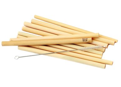 Flatware - The Bamboo Straws - Set of 10 With Cleaning Brush - BAZAR BIZAR