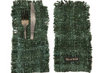 Cutlery set - The Oh My Gee Cutlery Holder - Forest Green - Set of 4 - BAZAR BIZAR