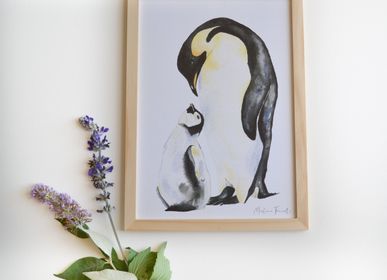 Poster - Penguin Family - LES AQUARELLES DE MARLENE