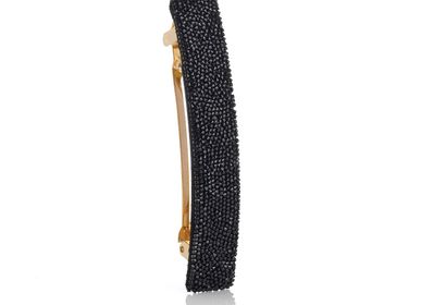 Hair accessories - ALIZÉE leather and Swarovski® crystal clip - VALÉRIE VALENTINE