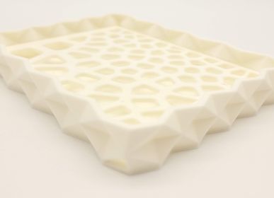Soap dishes - Eco-friendly soap dish with rectangular facets, 3D printed in biobased material based on corn starch - BEN-J-3DCRÉA