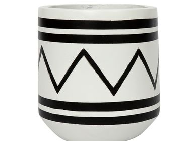 Vases - The Santorini Planter - White Black - BAZAR BIZAR