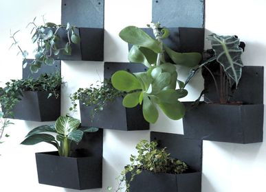 Other wall decoration - CLASSIC, natural slate wall planter, square - LE TRÈFLE BLEU