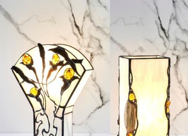 Verre d'art - LAMPE EN AMBRE - OPALOOK