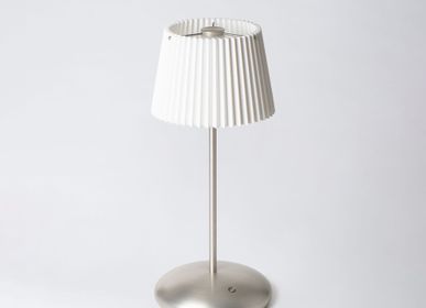 Wireless lamps - Cordless lamp ARTURO Pleated Silver - HISLE