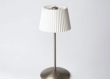 Wireless lamps - Cordless lamp ARTURO Pleated Smoke silver - HISLE