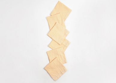Napkins - Solid  Chambray Weave Table Napkins With Hem Stitch - CASA AMAROSA