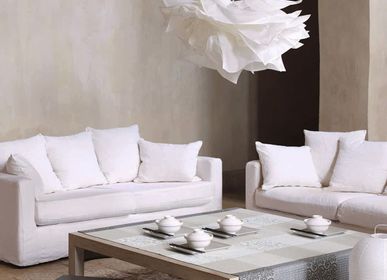 Linge de table textile - Nappe enduite Fleurs de Kyoto Coton - LE JACQUARD FRANCAIS