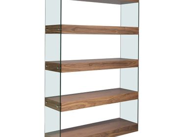 Bookshelves - Walnut and glass shelf - ANGEL CERDÁ