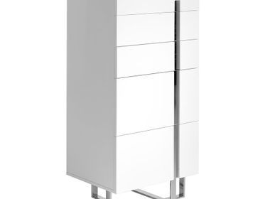 Chests of drawers - Chiffonier white and chromed steel - ANGEL CERDÁ