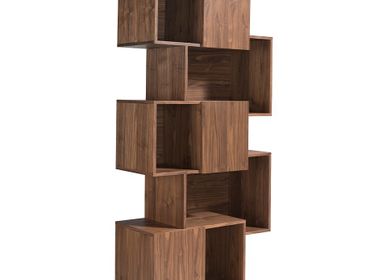 Bookshelves - Walnut wood shelving unit with doors - ANGEL CERDÁ