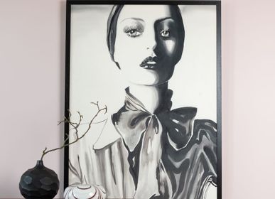 Autres décorations murales - Velvet Decopanels Margot Black and White - MONDILAB