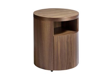 Night tables - Round walnut bedside table - ANGEL CERDÁ