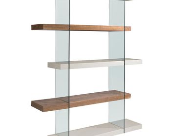 Shelves - Walnut wood and glass shelf - ANGEL CERDÁ