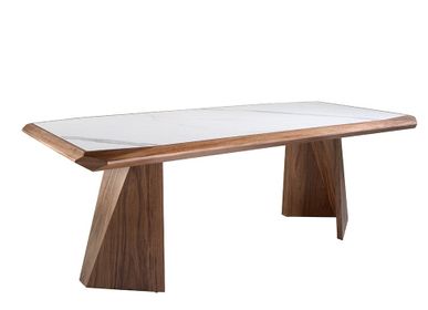 Dining Tables - White matt porcelain marble dining table - ANGEL CERDÁ