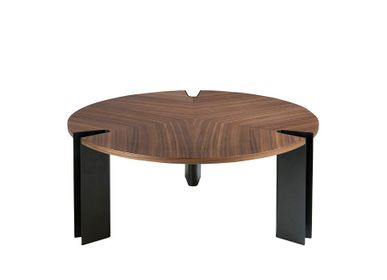 Coffee tables - Coffee table walnut and black steel - ANGEL CERDÁ
