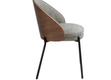 Chaises - Chaise en tissu tapissé avec dossier en noyer - ANGEL CERDÁ