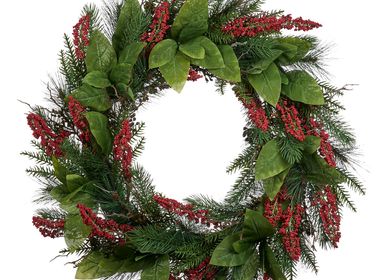 Other Christmas decorations - + LF/BERRY/PINE WREATH GRN/RD 71CM - GOODWILL M&G