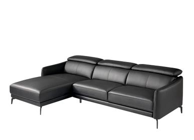 Sofas - Black cowhide chaise longue sofa - ANGEL CERDÁ