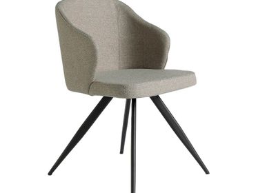 Chairs - Gray fabric upholstered Dining table chair - ANGEL CERDÁ
