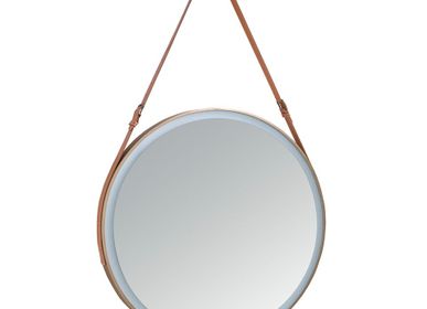 Miroirs - Miroir mural rond suspendu avec éclairage LED - ANGEL CERDÁ