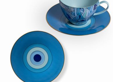Mugs - Set of 2 - Tea Cups and Saucers Set – Blue Cachemire - HOME BY KRISTY